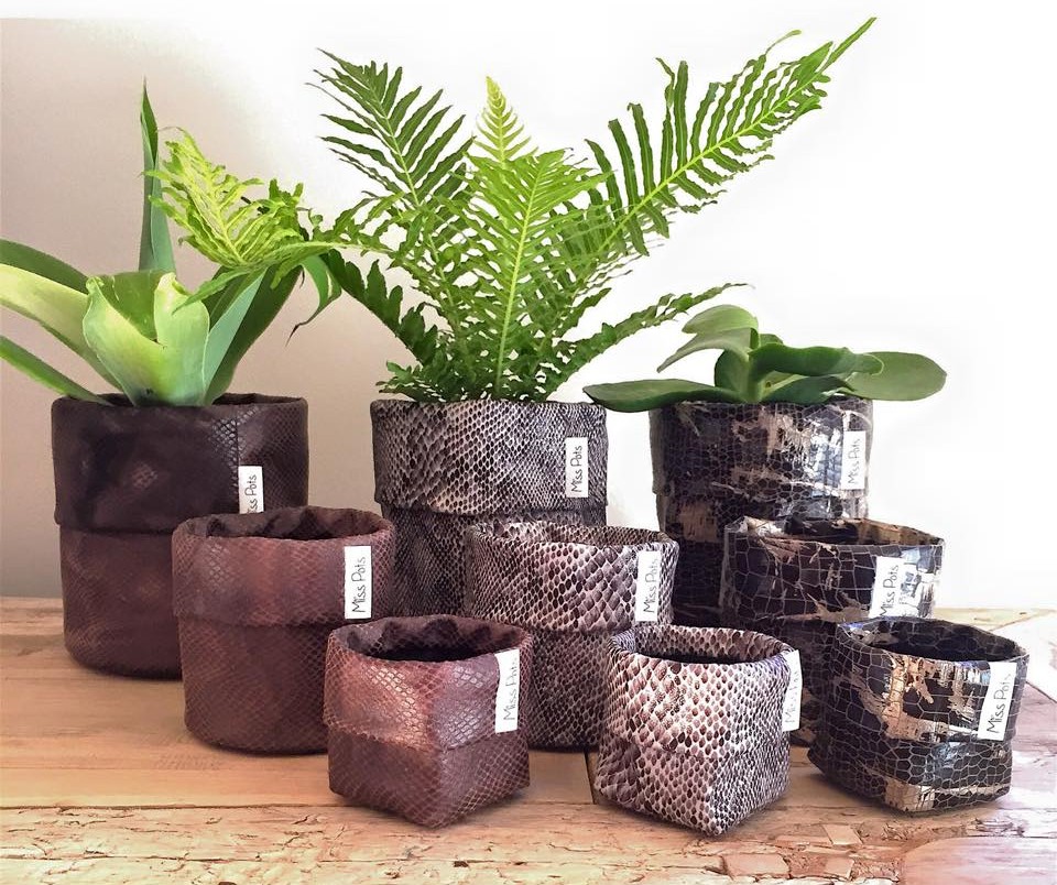 Faux leatherette pot pouches - Miss Pots Pouches 