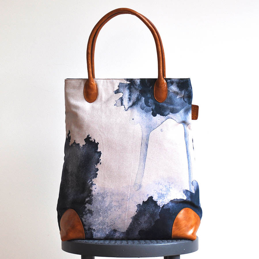 Midnight_ink_tote_bag_indigo_blue_leather_canvas_designer_melbourne_photo2