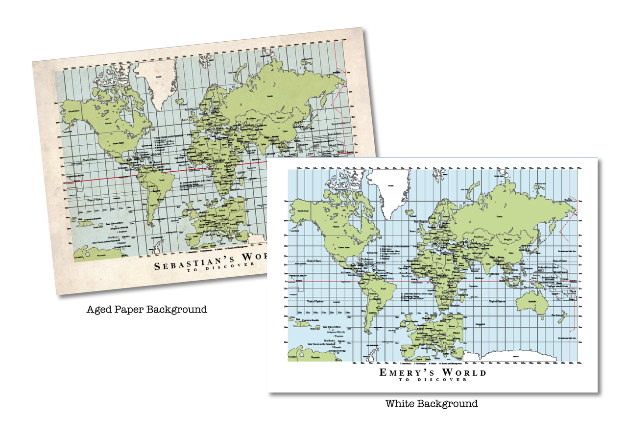 My World custom Map print | My Sweet Prints