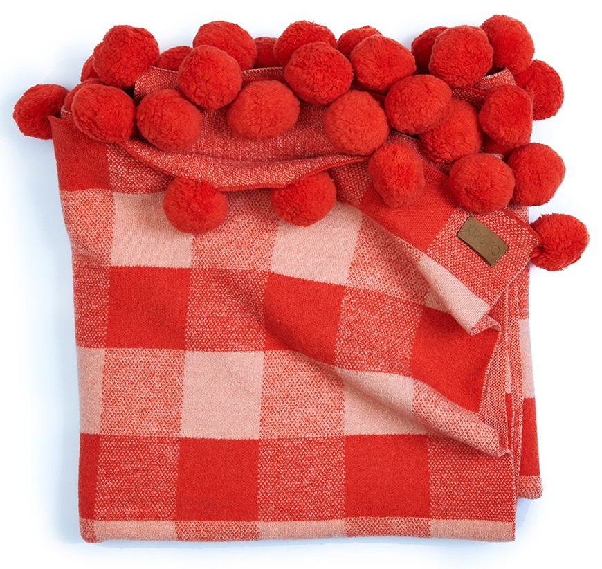 Tartan Pom Pom Blanket | Kip and Co 