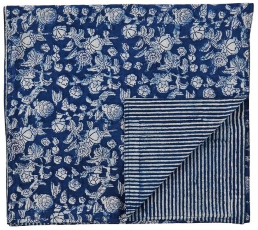 Indigo Hamptons Table runner | Peacocks and Paisleys