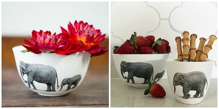 Elephant bowl and tea light set | Milly and Eugene