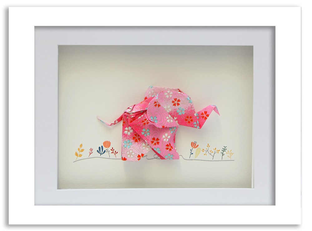 Happy elephant framed origami | Short Story 