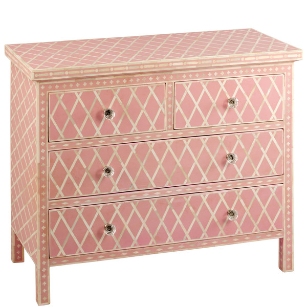 Diamond 4 drawer chest, Pale pink | Ruby Star Traders