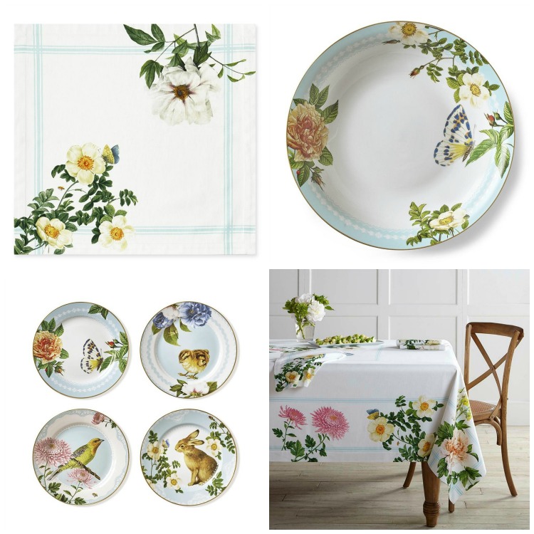 Garden Party Linens and Spring Garden plates/bowl | Williams-Sonoma