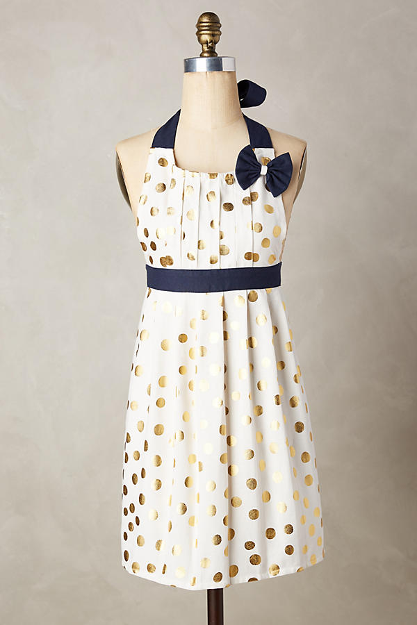 Gold Polka Dot Apron | ANTHROLPOLOGIE