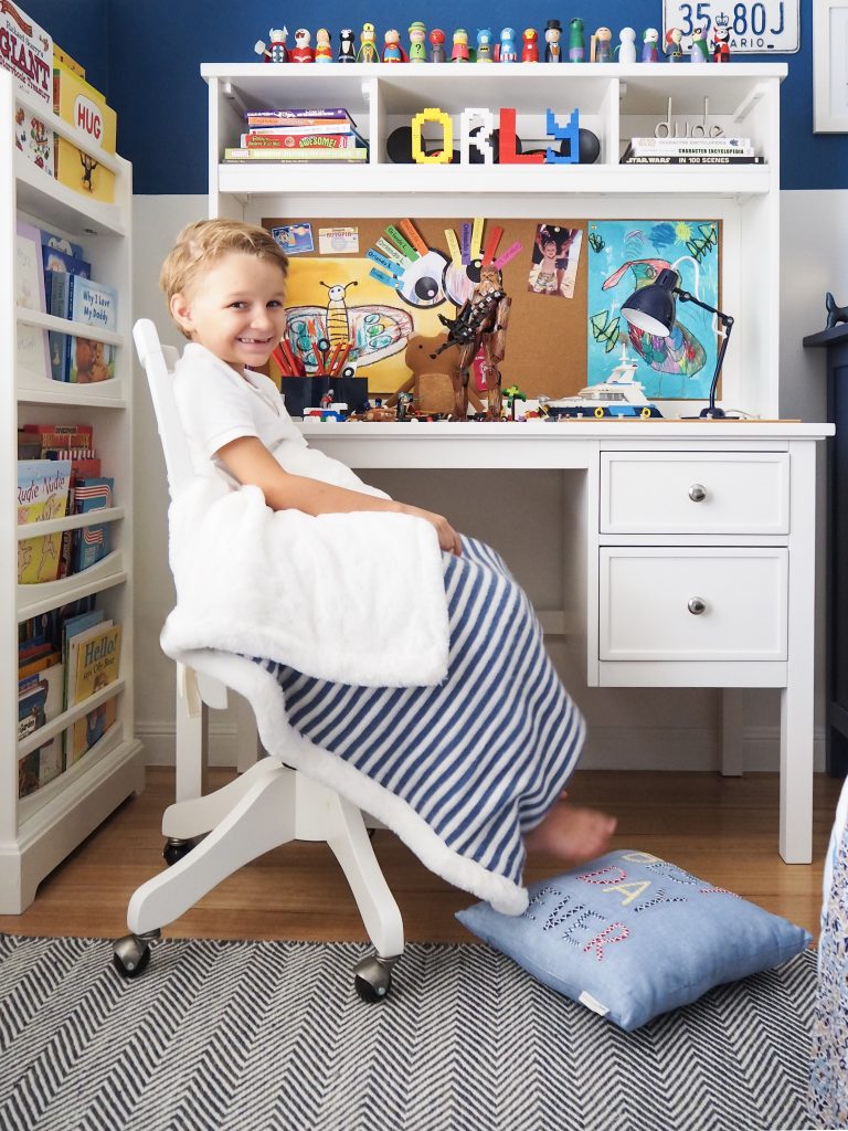 Creating a stylish study space with Mum Little Loves and Pottery Barn Kids.